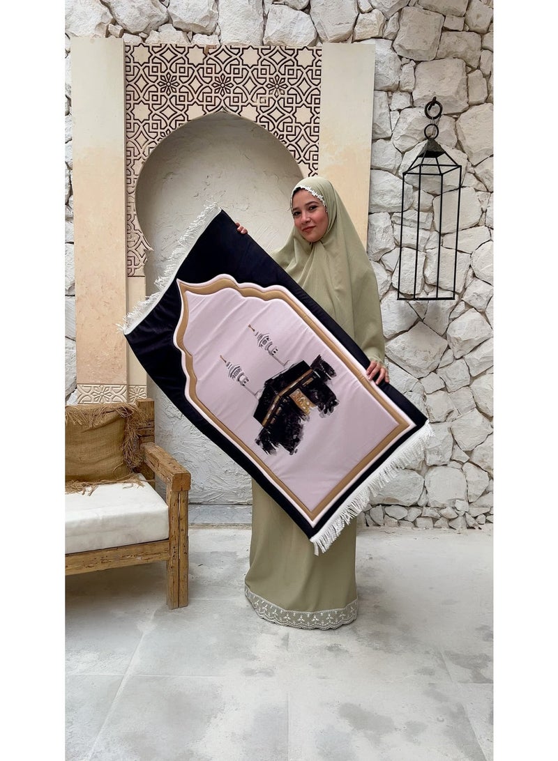 Islamic Rug – Soft & Comfortable Muslim Prayer Mat with Elegant Islamic Design, Premium Quality  for Daily Salah, Home, Mosque & Travel Use - Image 2